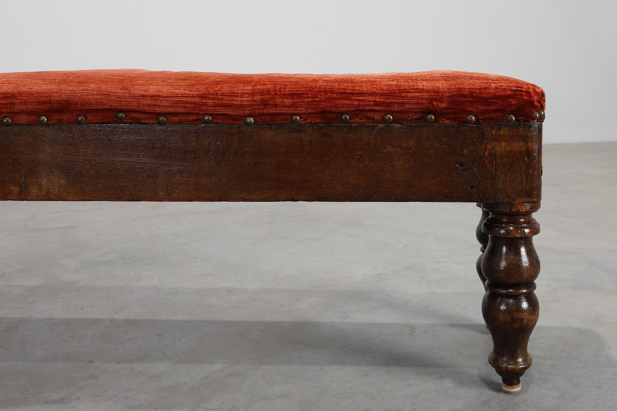 Rustic Oak Farm Bench With A Beautiful Patina, France, Circa 1820-photo-3