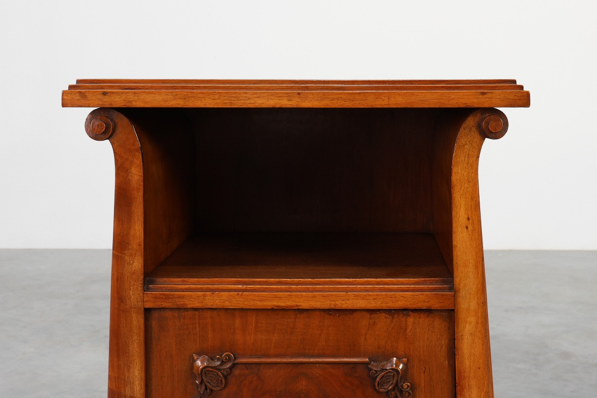 Ensemble de deux tables de chevet Art déco en bois, Italie, années 1920-photo-3