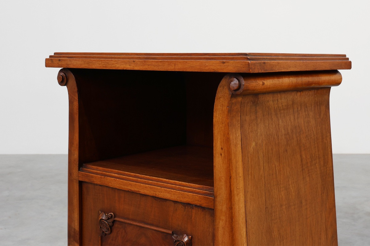 Ensemble de deux tables de chevet Art déco en bois, Italie, années 1920-photo-1