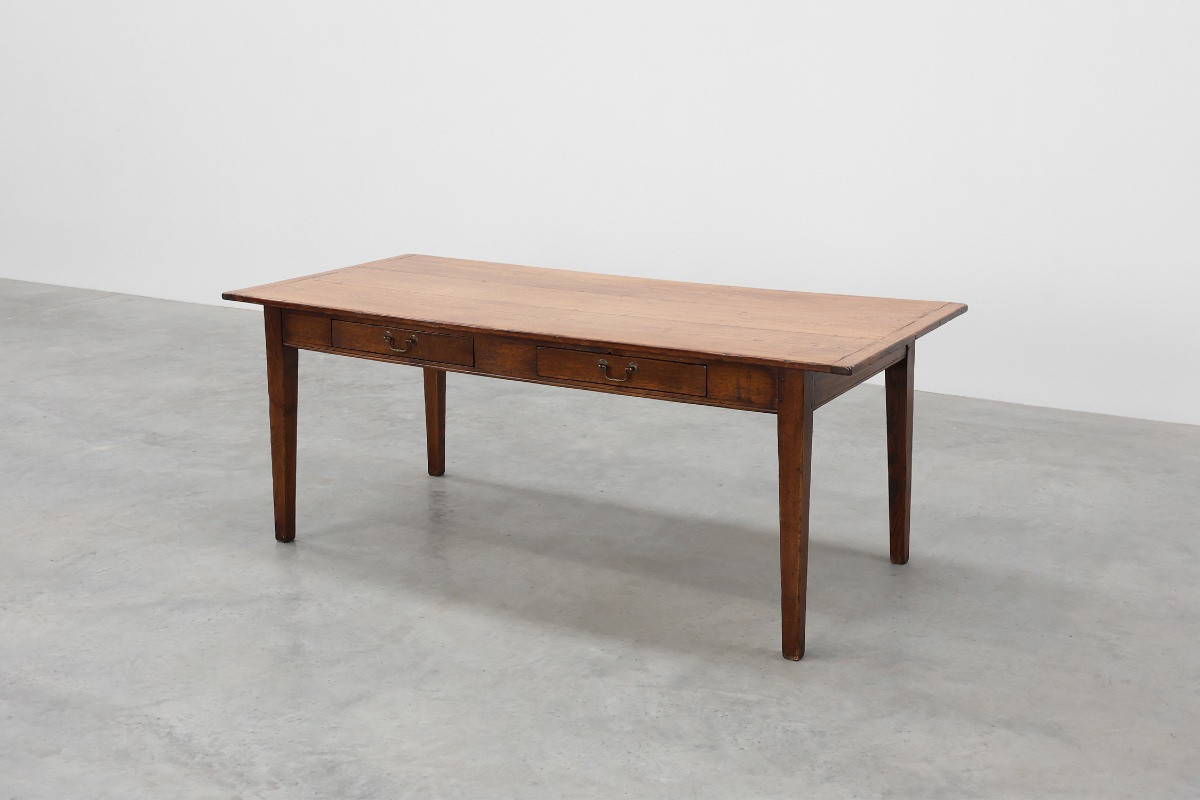 Table de ferme provençale française en chêne, XIXe siècle, avec tiroirs, France-photo-3