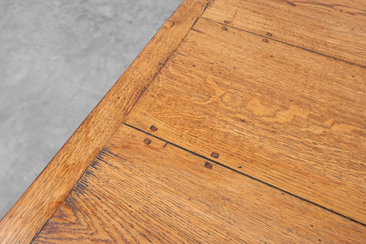 Table de ferme provençale française en chêne, XIXe siècle, avec tiroirs, France-photo-5