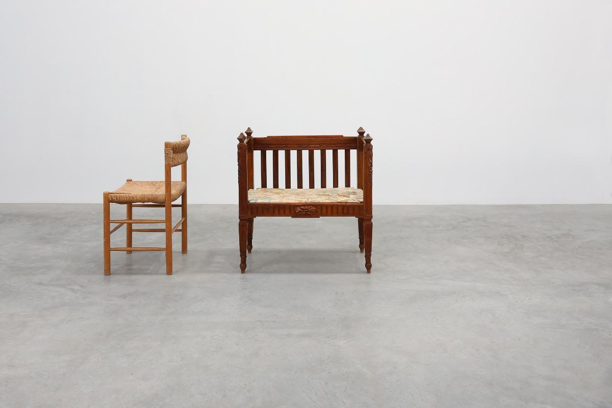 Large Arts & Crafts Style Oak Occasional Chair, Belgium, Circa 1915-photo-2