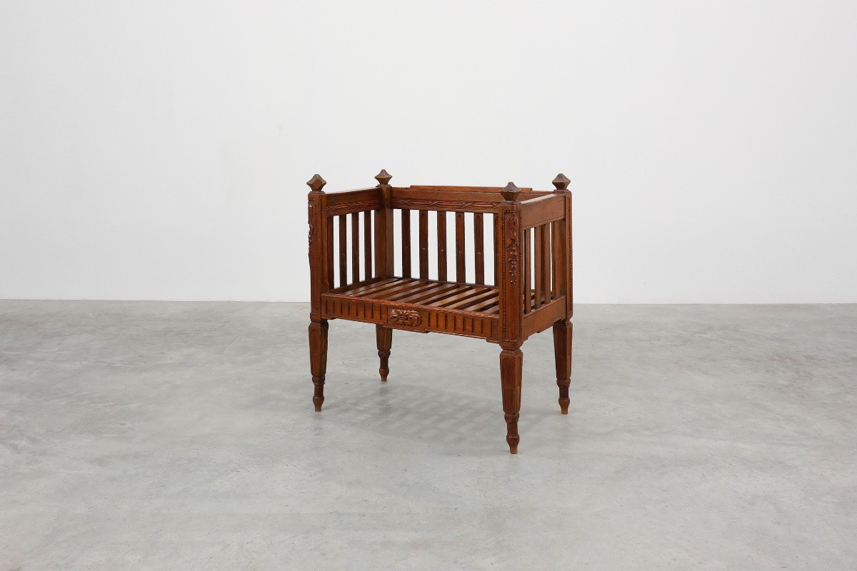 Large Arts & Crafts Style Oak Occasional Chair, Belgium, Circa 1915-photo-3