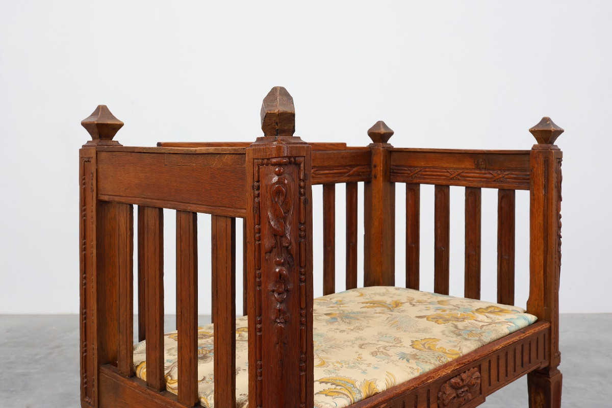 Large Arts & Crafts Style Oak Occasional Chair, Belgium, Circa 1915-photo-4