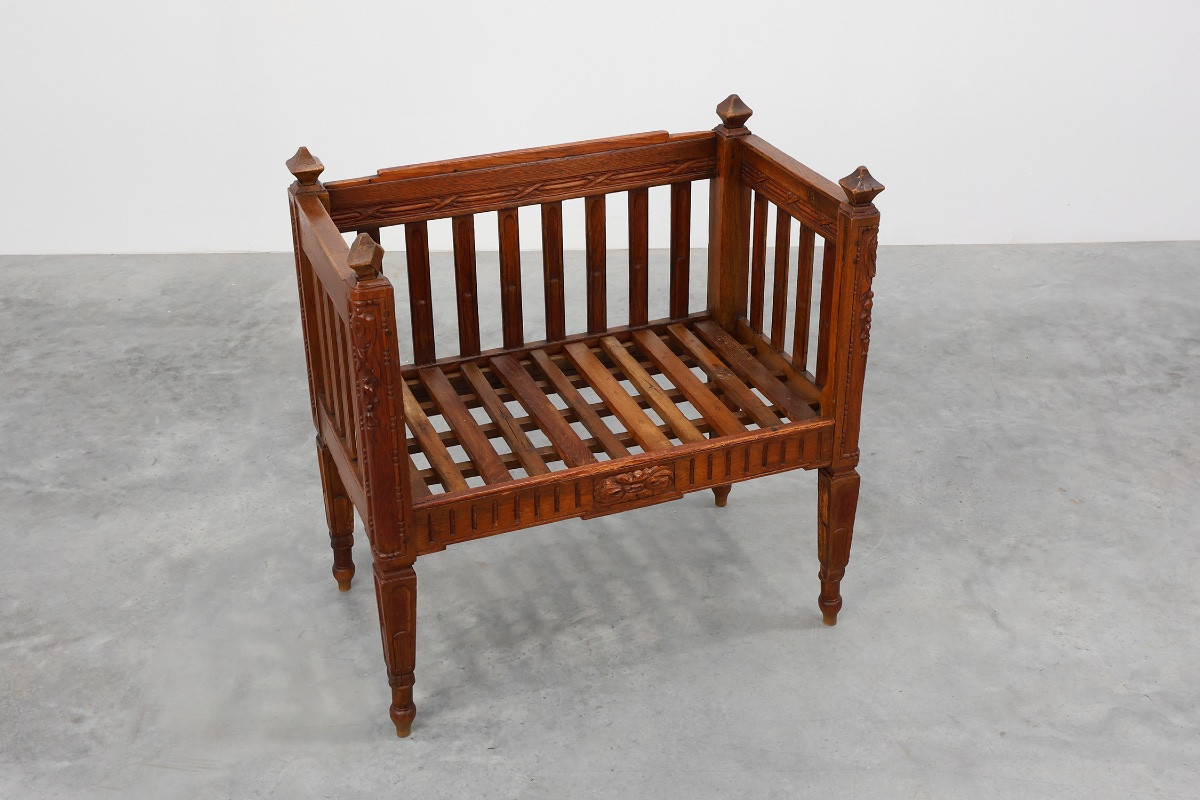 Large Arts & Crafts Style Oak Occasional Chair, Belgium, Circa 1915-photo-1
