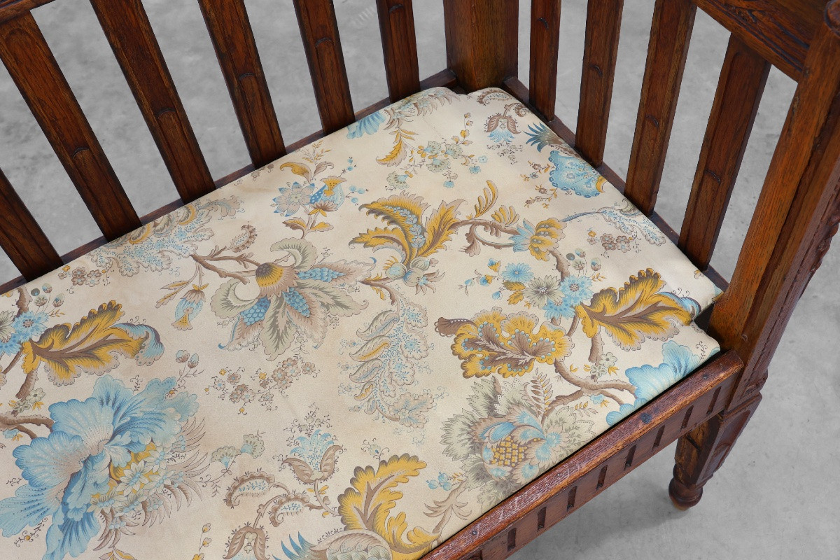 Large Arts & Crafts Style Oak Occasional Chair, Belgium, Circa 1915-photo-5