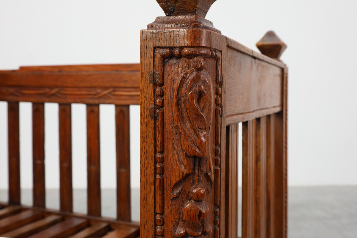 Large Arts & Crafts Style Oak Occasional Chair, Belgium, Circa 1915-photo-6