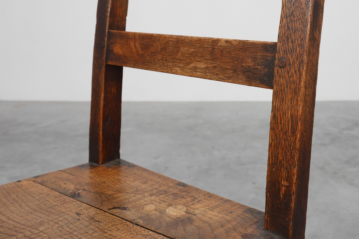 Chaise d'appoint ancienne en chêne, fin XIXe siècle, Belgique-photo-8