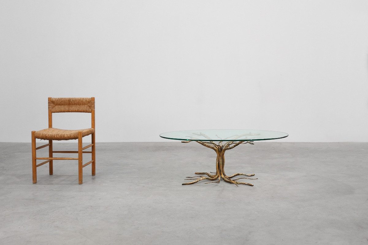 Table basse en métal forgé, style milieu du siècle, signée Salvino Marsura, Italie, années-photo-7