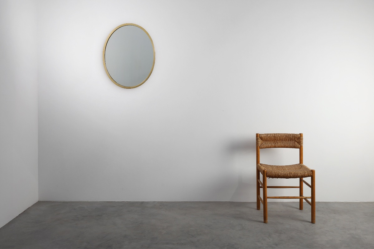 Art Deco Copper-plated Metal Mirror, Belgium Circa 1925-photo-2