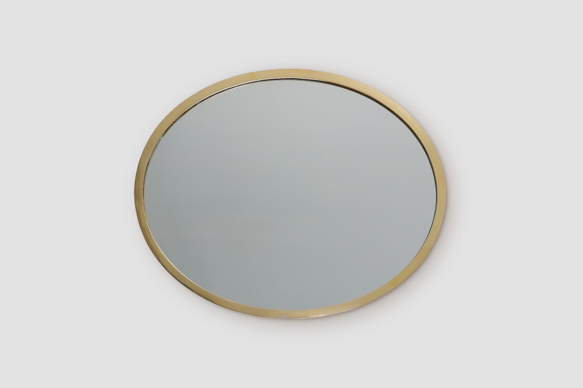 Art Deco Copper-plated Metal Mirror, Belgium Circa 1925-photo-3