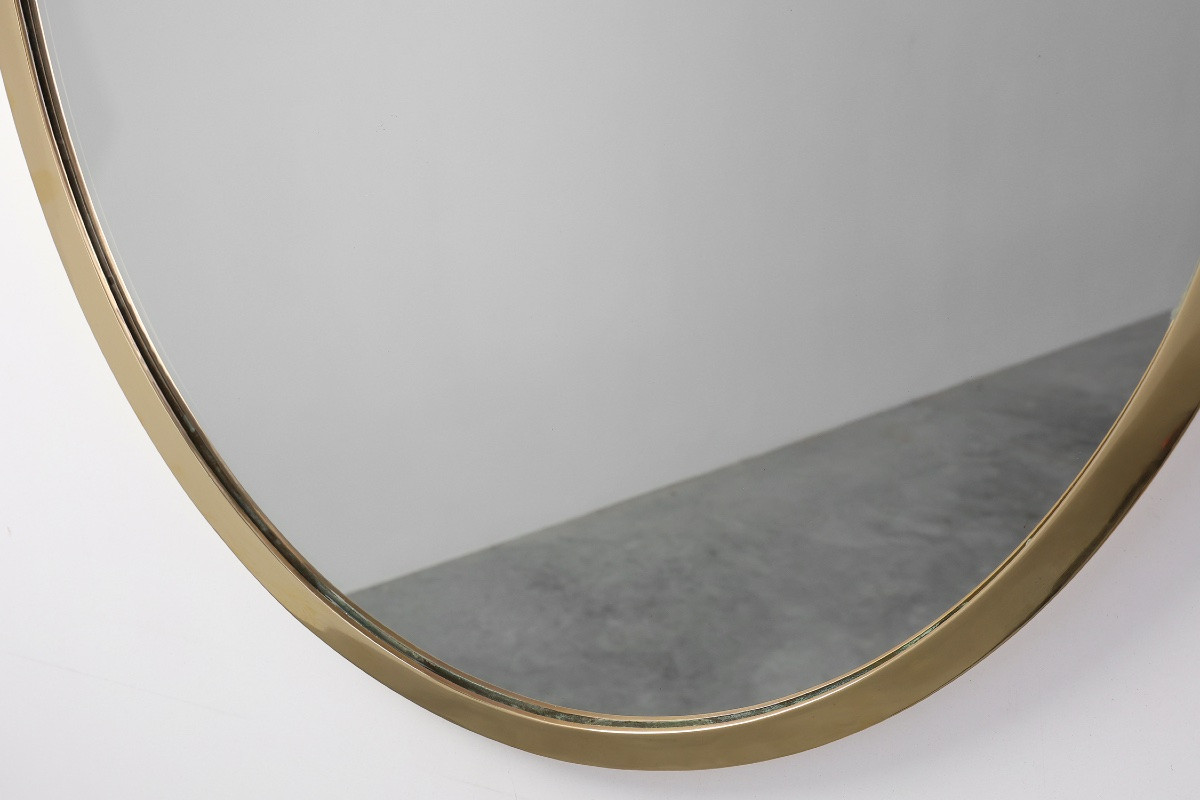 Art Deco Copper-plated Metal Mirror, Belgium Circa 1925-photo-3