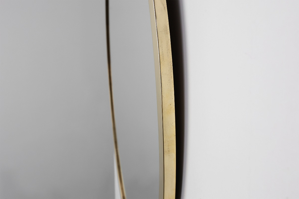 Art Deco Copper-plated Metal Mirror, Belgium Circa 1925-photo-5