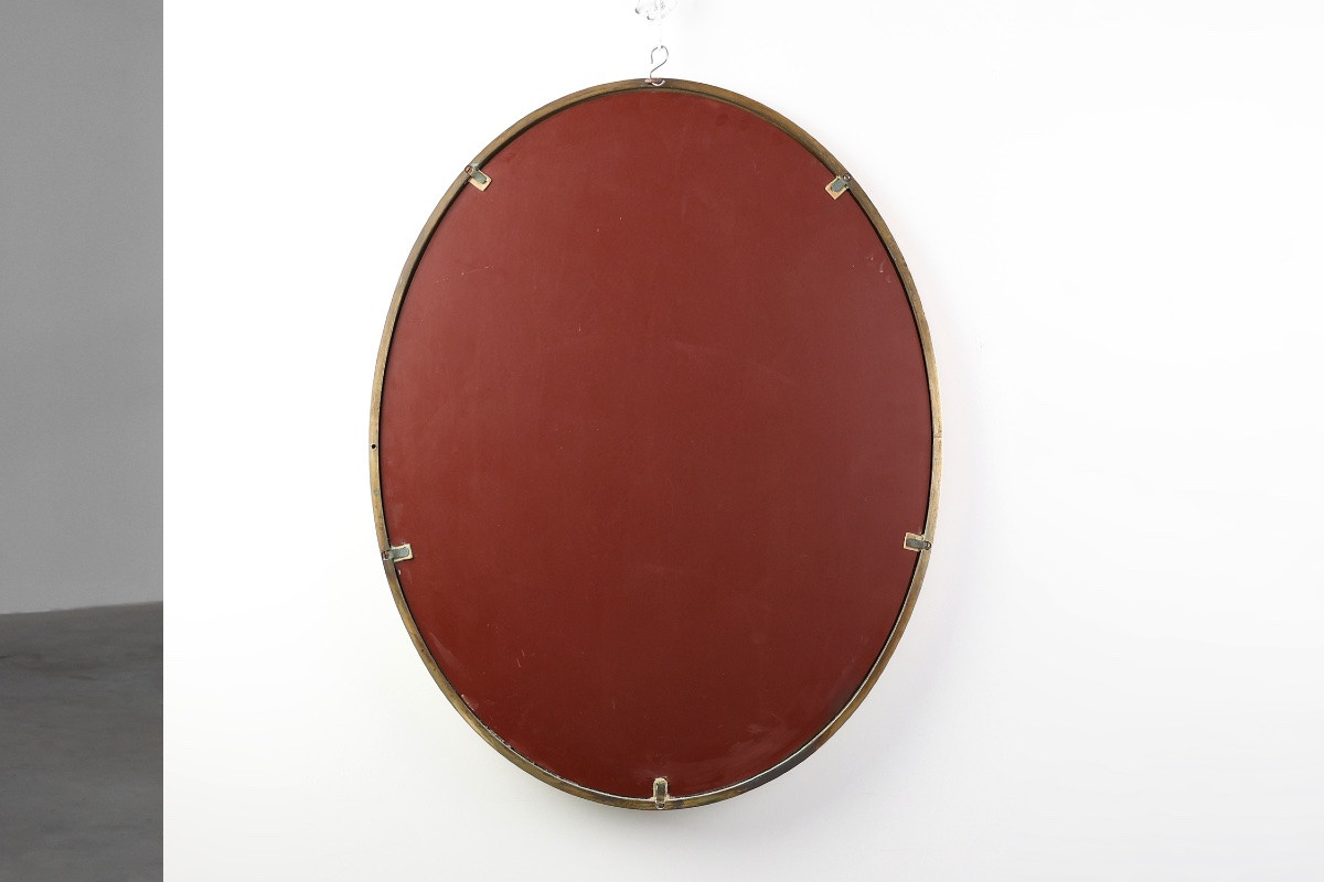 Art Deco Copper-plated Metal Mirror, Belgium Circa 1925-photo-6
