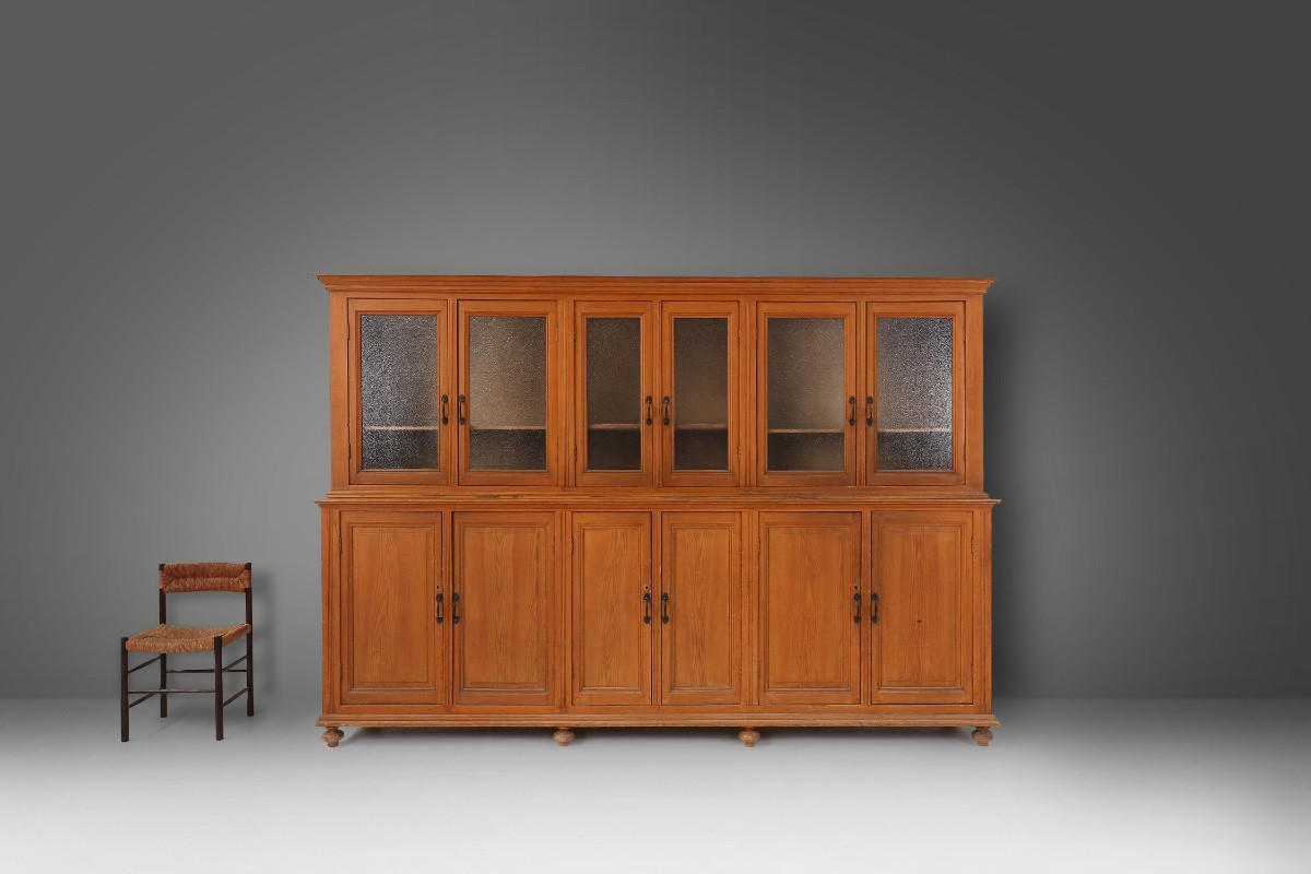 Monastery Or Display Case With 12 Pine Doors, Belgium, Circa 1890-photo-1