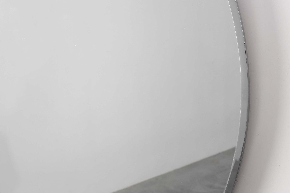 Miroir ovale Art déco en métal nickelé, Belgique, vers 1925-photo-2
