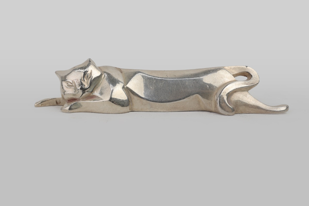 Ménagerie complète (repose-couteaux) par Edouard Marcel Sandoz pour Christofle Gallia, France-photo-4