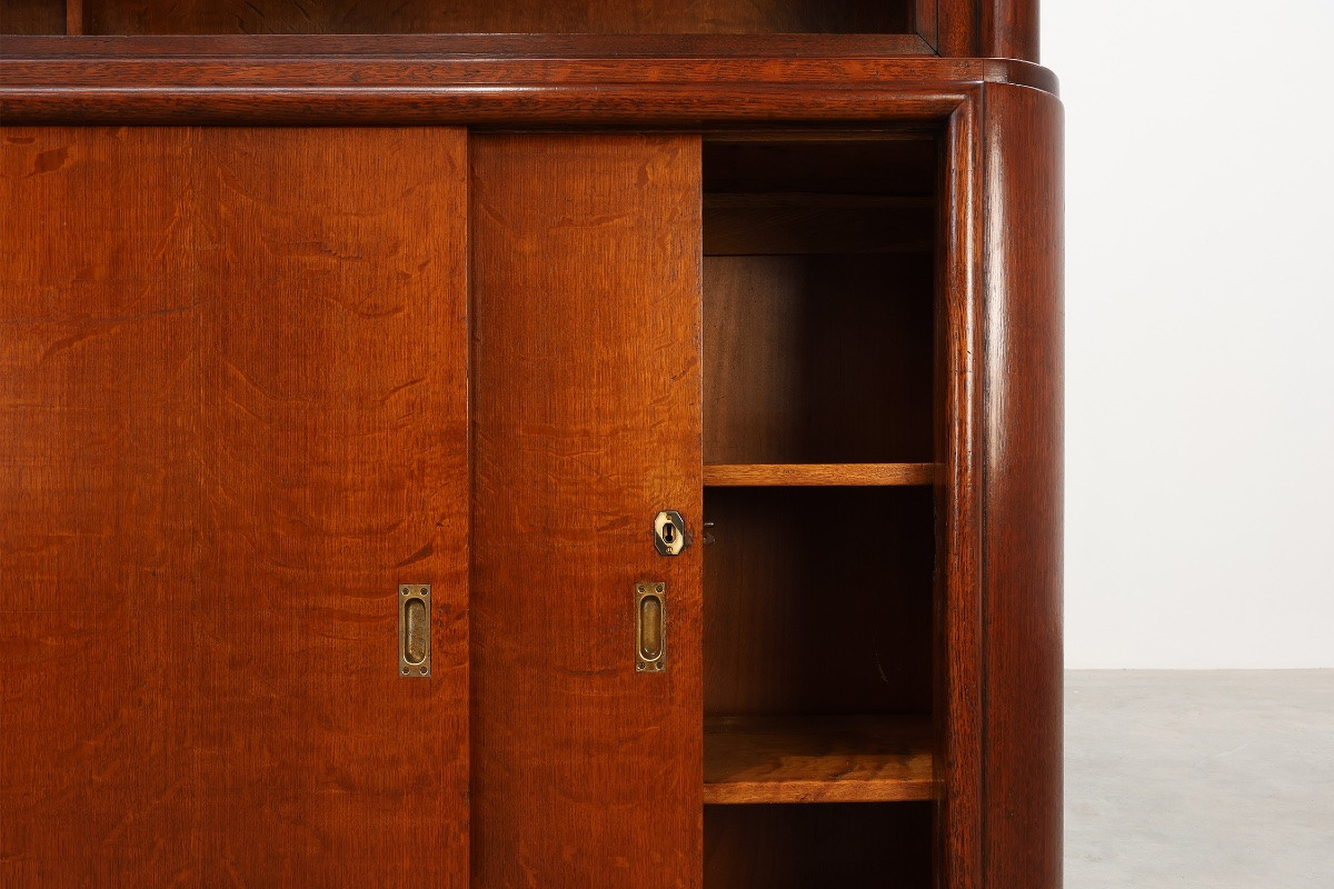 Large Art Deco Apothecary Cabinet Attributed To De Coene, Belgium, Circa 1920-photo-2