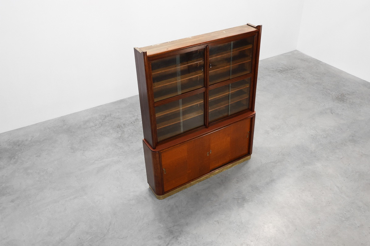 Large Art Deco Apothecary Cabinet Attributed To De Coene, Belgium, Circa 1920-photo-6