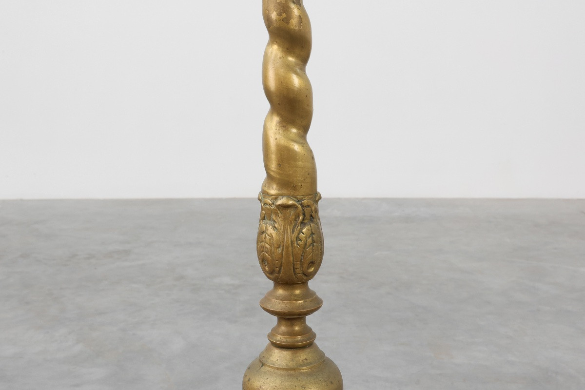 Large Copper Church Candle-holder, France, 19th Century-photo-2