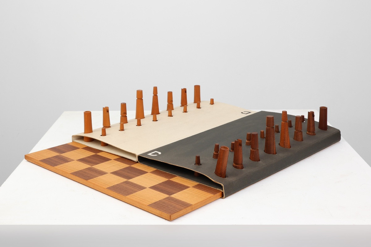 Rare De Coene Chess Set With Original Box, Attributed To Christophe Gevers, Belgium-photo-2