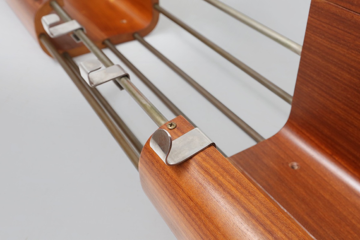 Vintage Curved Plywood Coat Rack Attributed To De Coene, Belgium, 1960s-photo-5