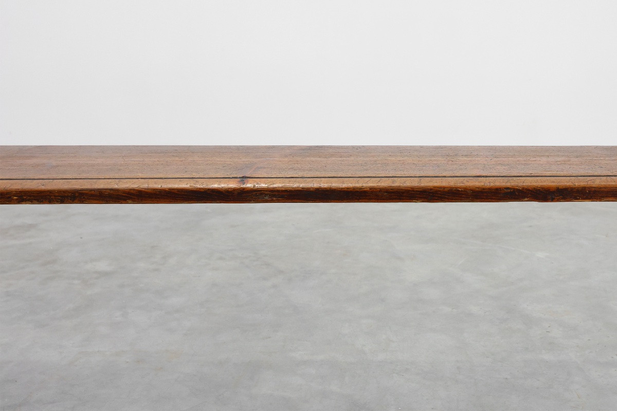 Grand banc en bois de style wabi-sabi à la magnifique patine, Japon, XIXe siècle-photo-1