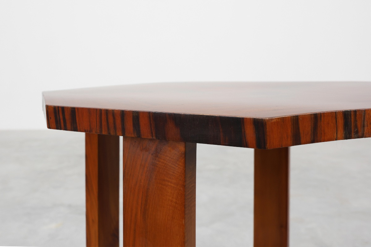 Art Deco Octagonal Wooden Side Table Or Coffee Table, France 1920s-photo-4