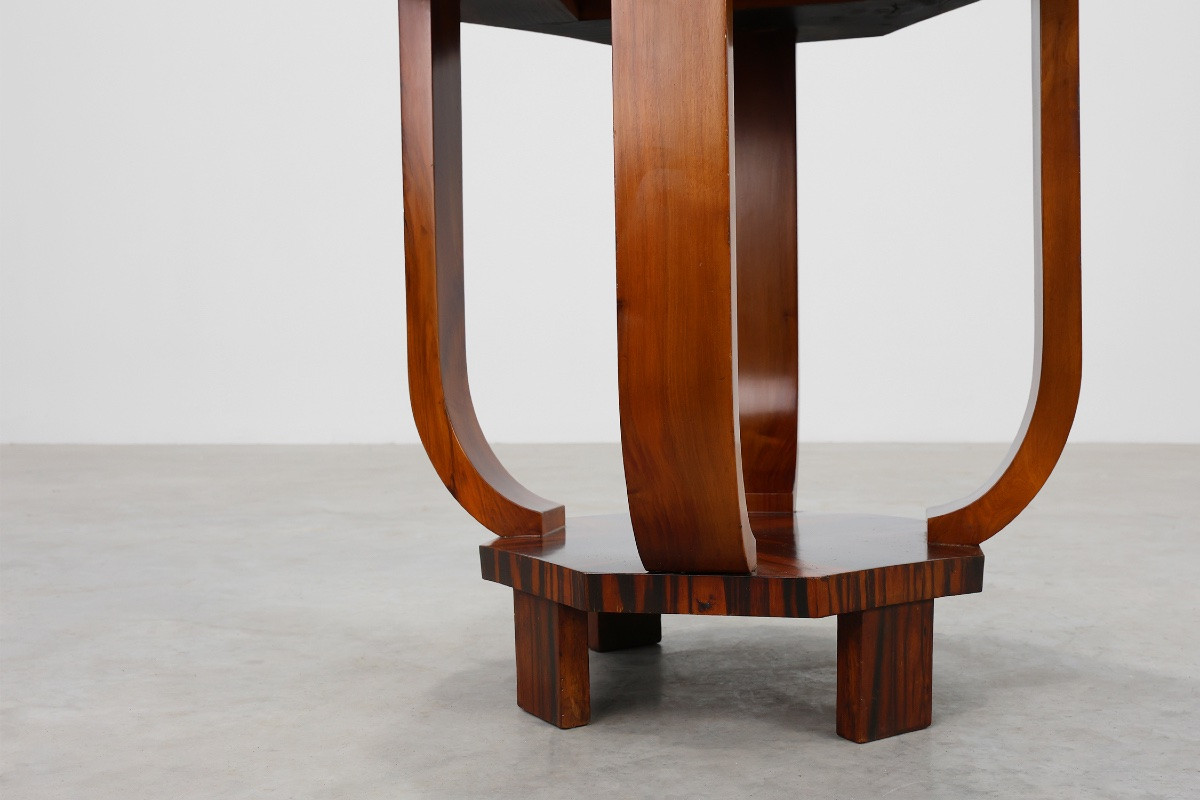 Art Deco Octagonal Wooden Side Table Or Coffee Table, France 1920s-photo-1