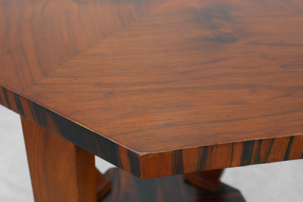 Art Deco Octagonal Wooden Side Table Or Coffee Table, France 1920s-photo-4