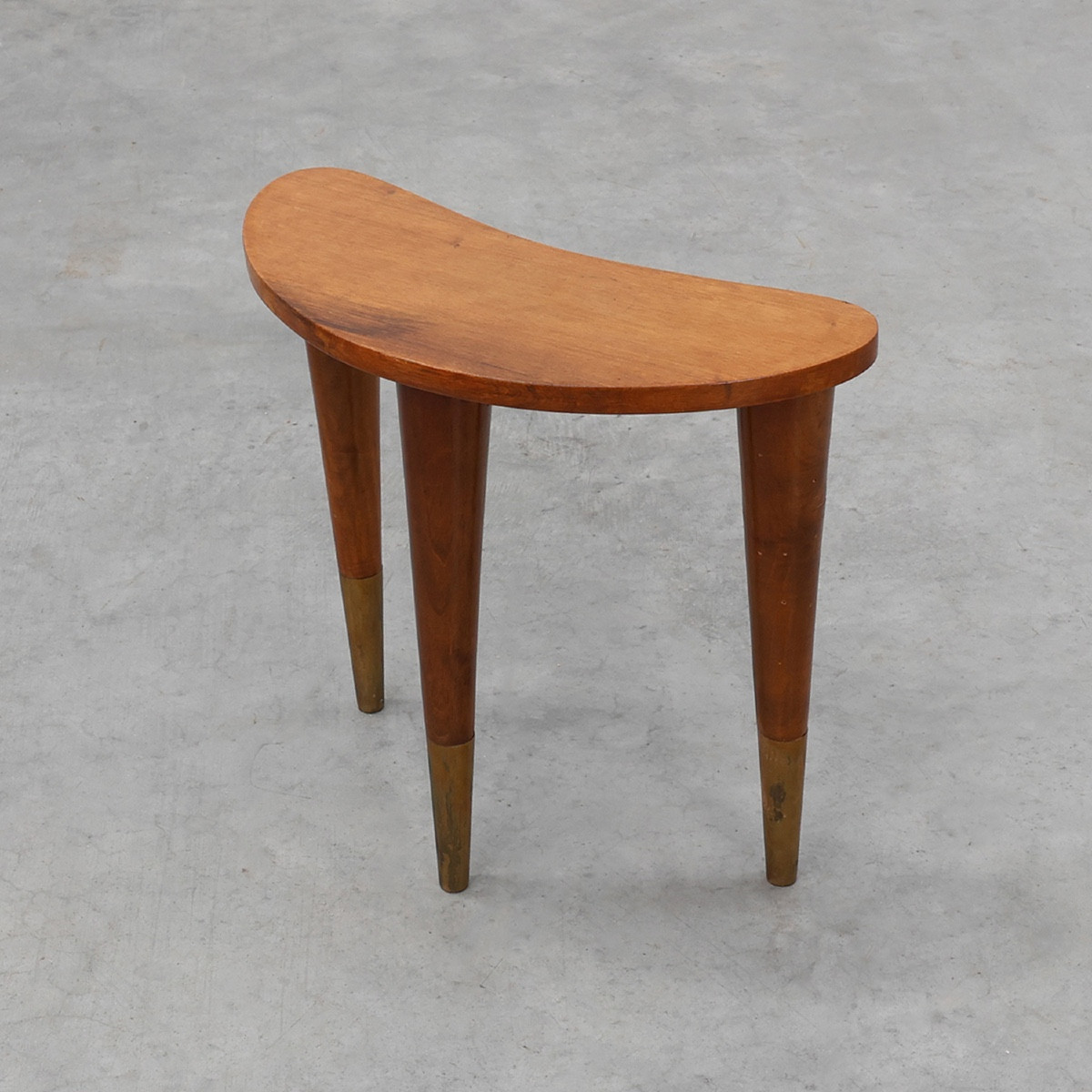 Small Wood And Brass Table Stamped 
