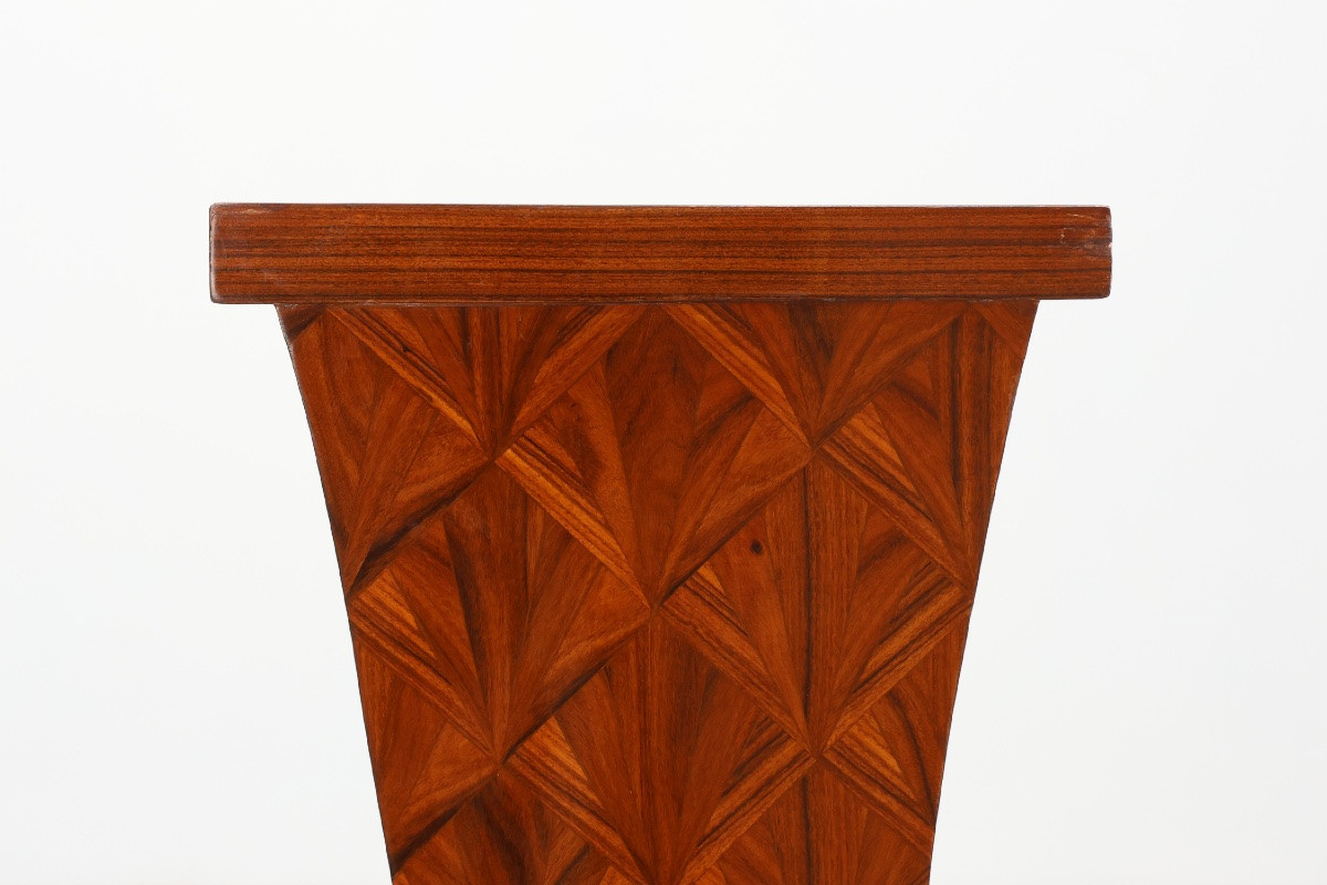 Grande console Art déco en marqueterie de bois, France, vers 1920-photo-3