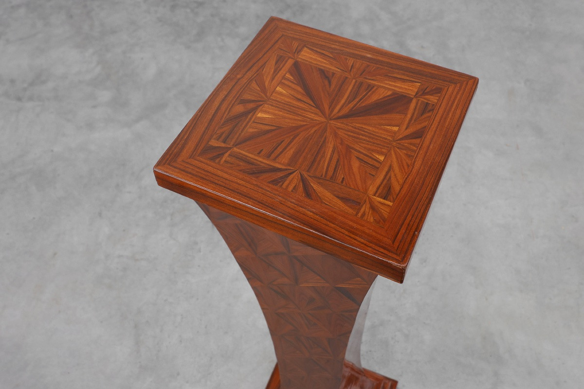 Grande console Art déco en marqueterie de bois, France, vers 1920-photo-3