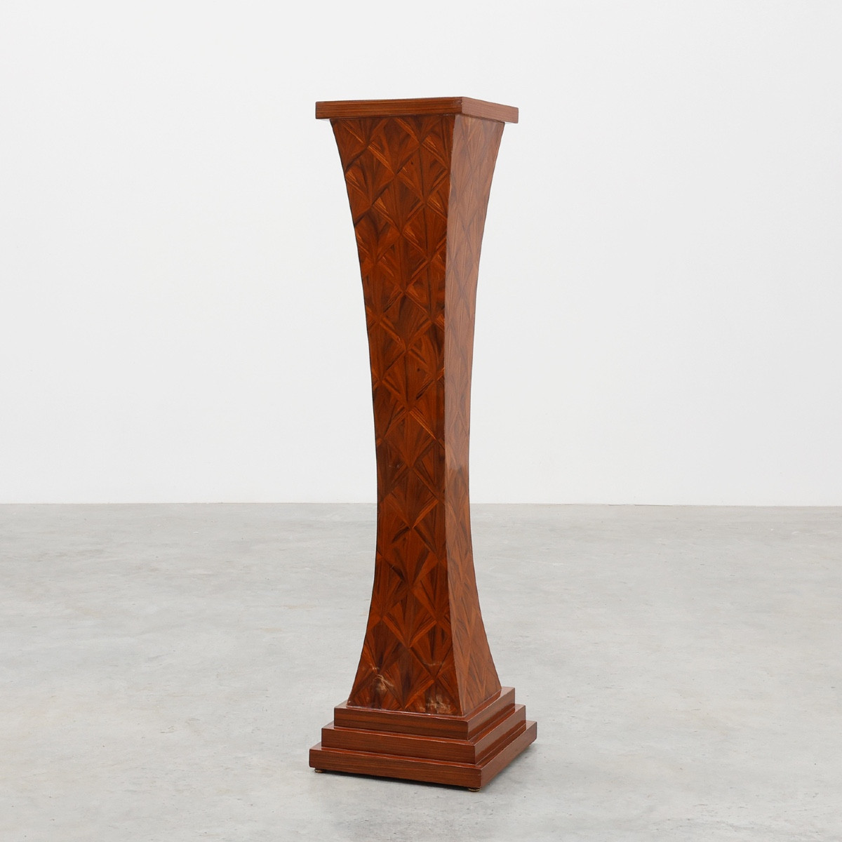 Grande console Art déco en marqueterie de bois, France, vers 1920