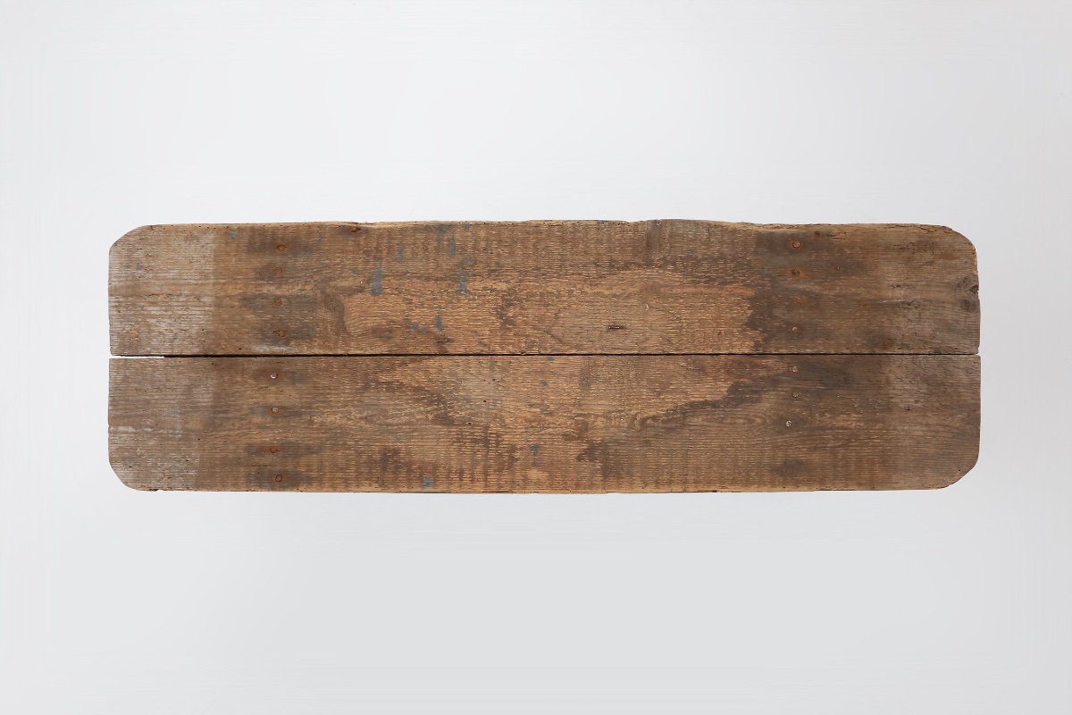 Grey Solid Wood Industrial Bench, France, 1890s-photo-4