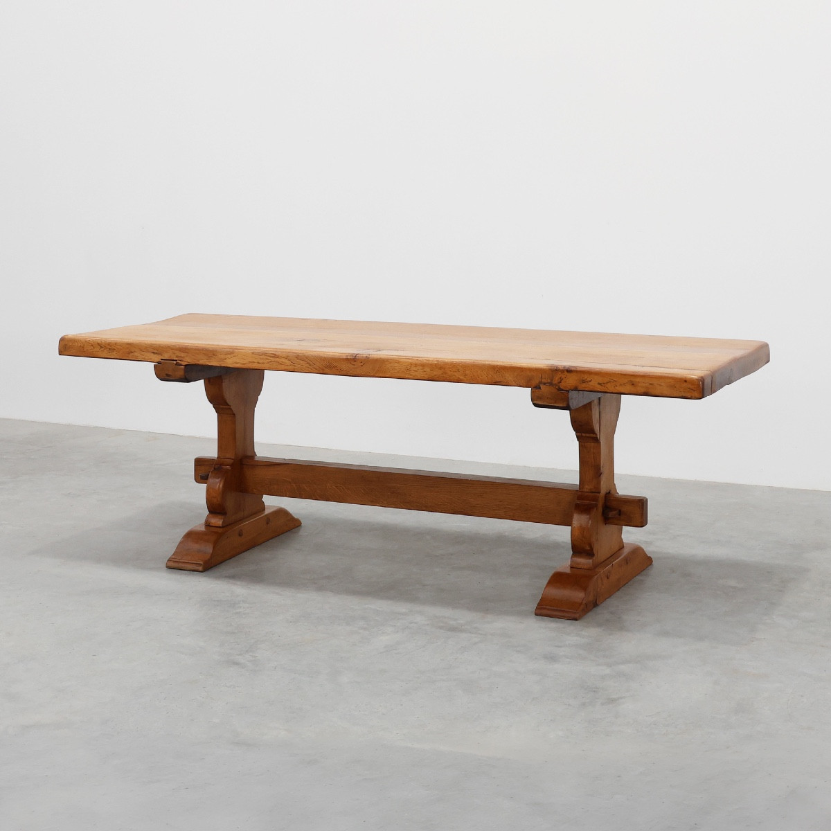 20th Century Solid Oak Rustic Dining Table, France