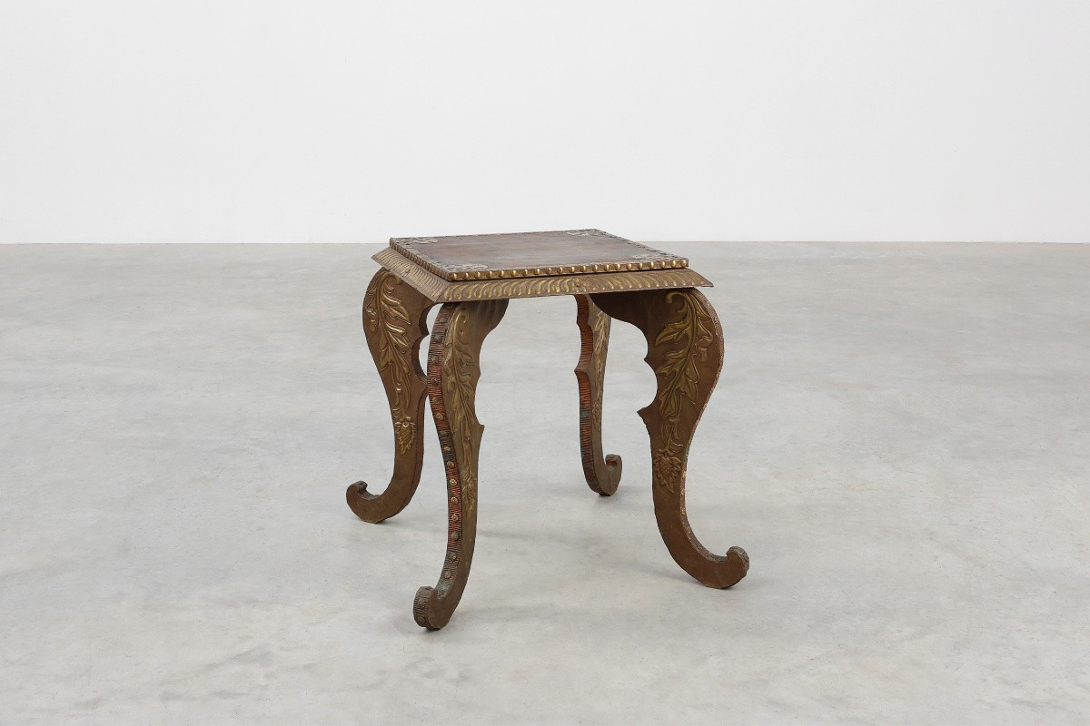 Table d'appoint Arts & Crafts en chêne et cuivre, Royaume-Uni, vers 1910-photo-4