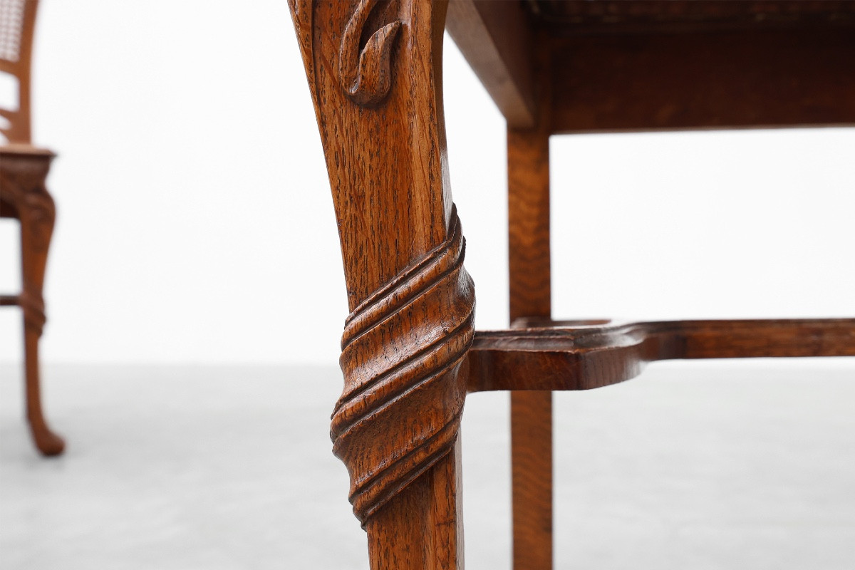 Ensemble de 6 chaises de salle à manger Art nouveau dans le style de Victor Horta, Belgique-photo-4