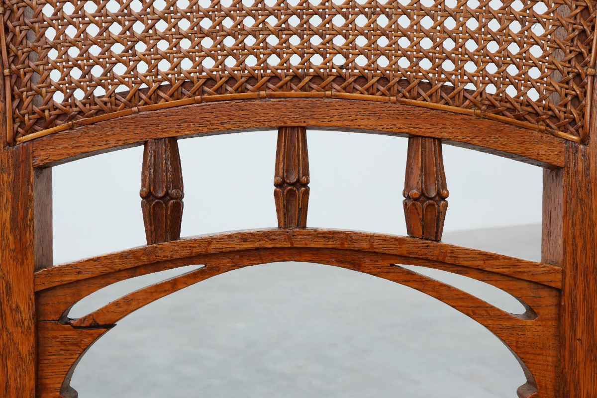 Ensemble de 6 chaises de salle à manger Art nouveau dans le style de Victor Horta, Belgique-photo-5