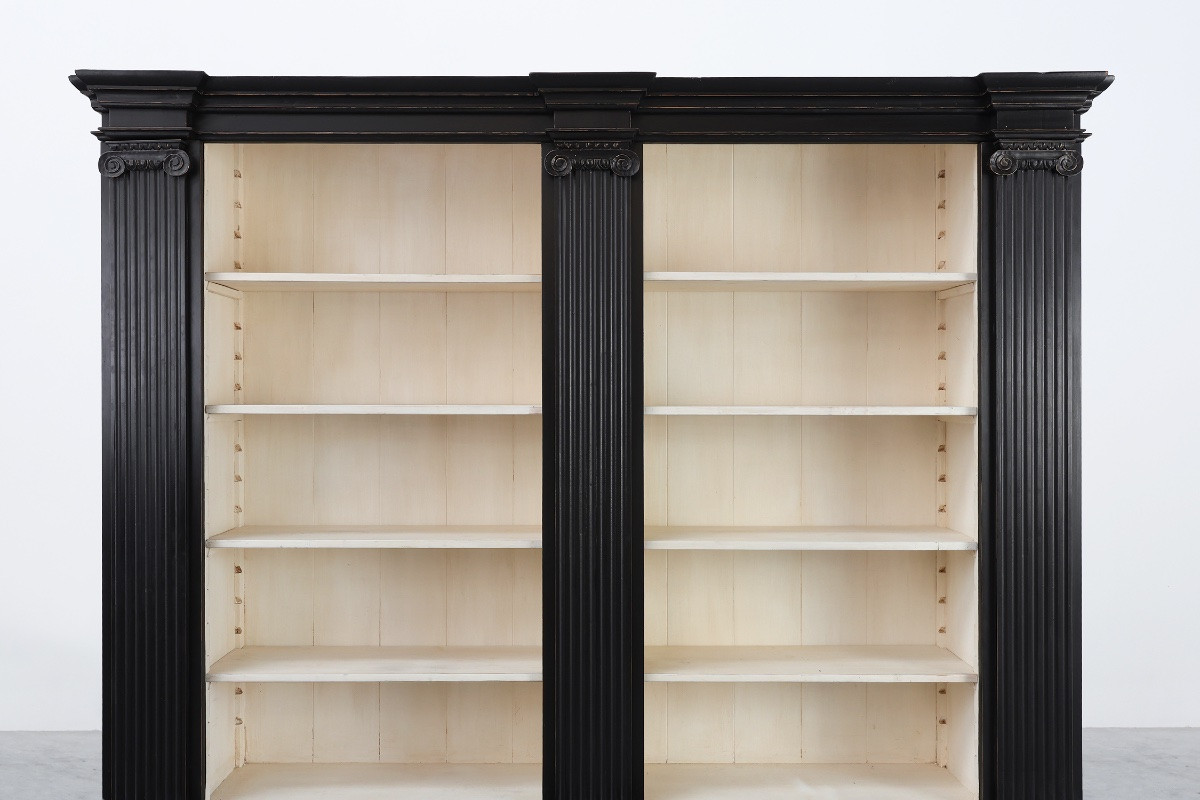 Armoire de bibliothèque haute noire du XXe siècle en MDF, UK-photo-3
