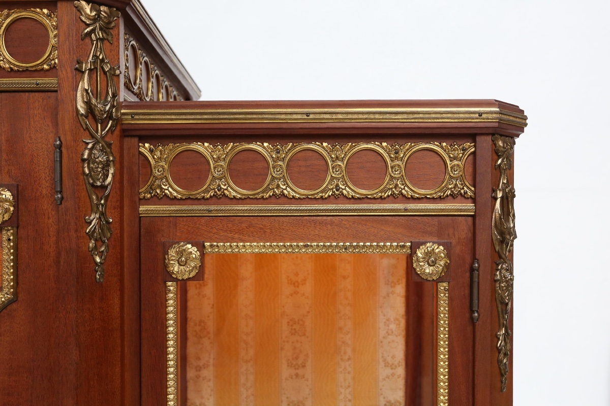 Louis XVI Marquetry Display Case With Lighting, France, 1850s-photo-2
