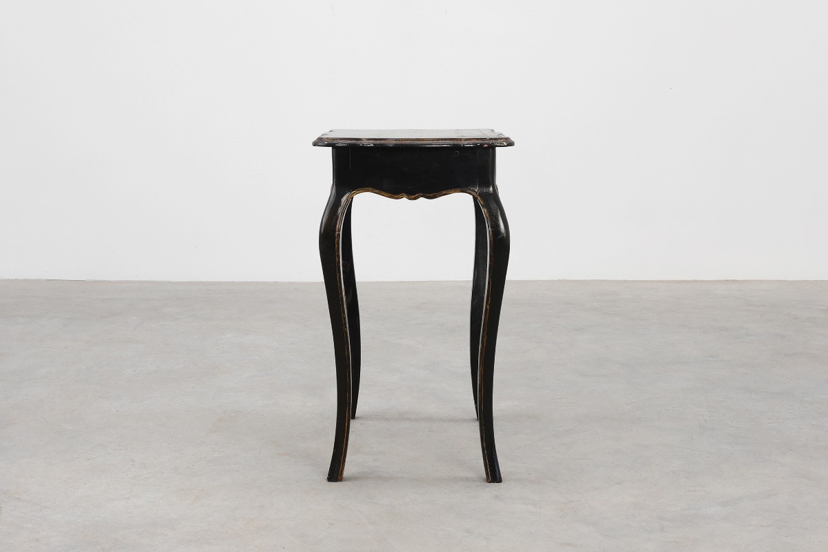 Table d'appoint en bois noir du XIXe siècle avec tiroir, France-photo-4