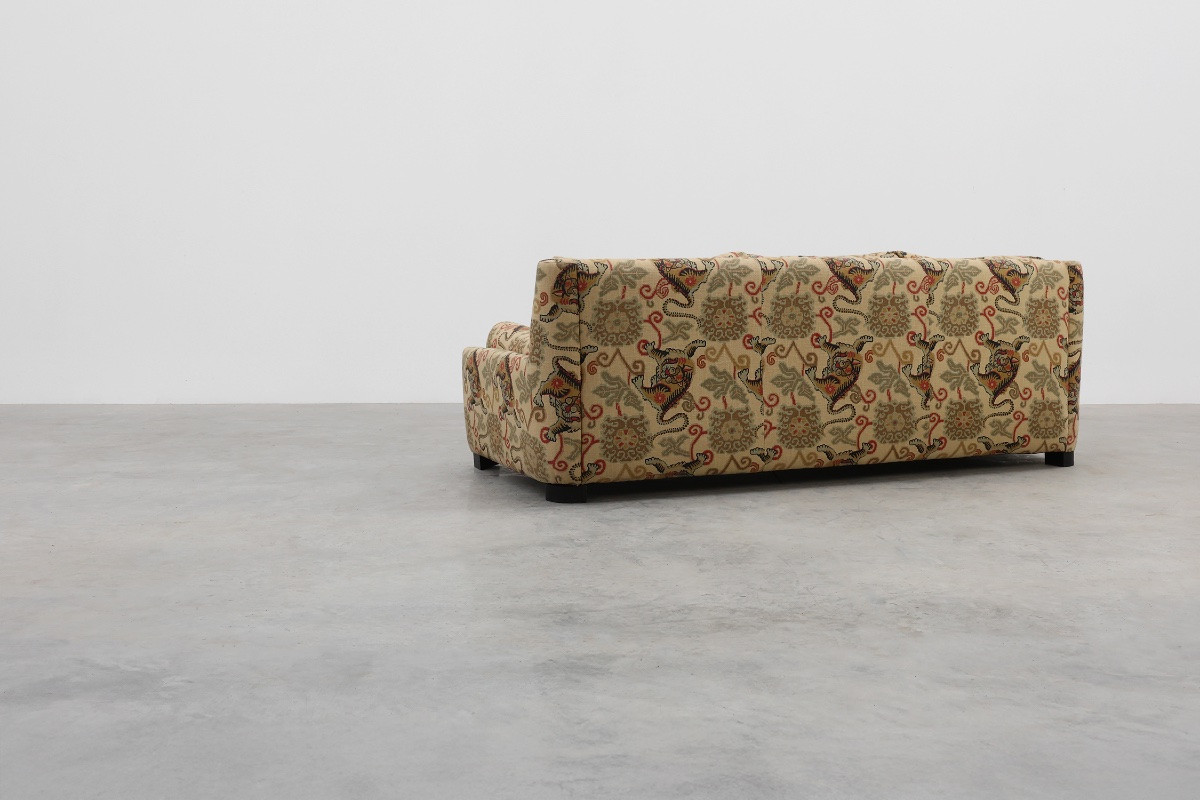 Hollywood Regency Style 3-seater Sofa With Lion Pattern Upholstery, Italy, Circa 1990-photo-7