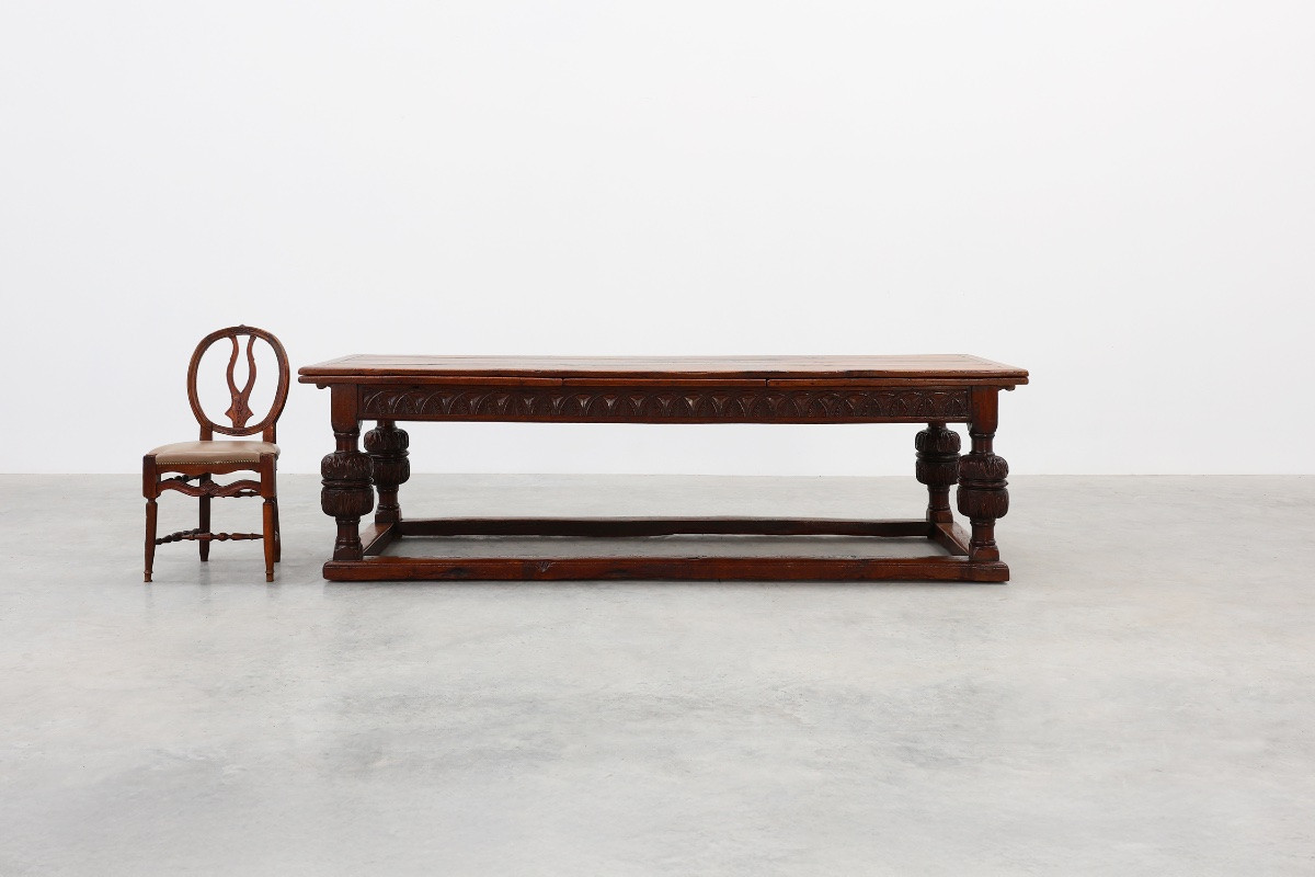 Large Extendable Dining Table In Oak From The 17th Century, France-photo-2