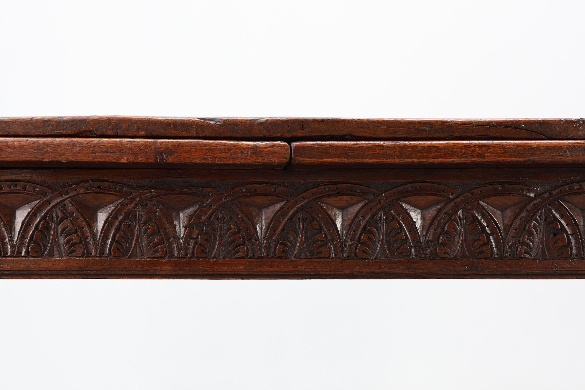 Large Extendable Dining Table In Oak From The 17th Century, France-photo-1