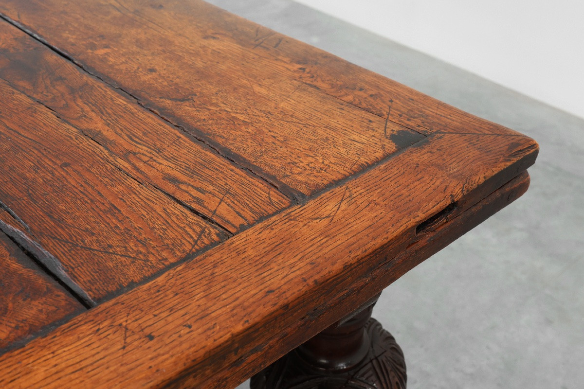Large Extendable Dining Table In Oak From The 17th Century, France-photo-4