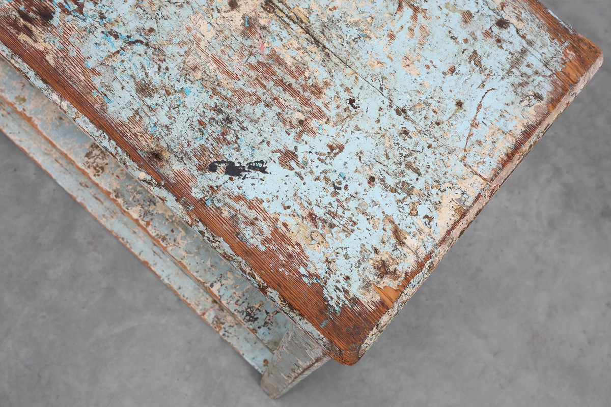 Industrial Console With Patina Of Old Paint Layers, France, Circa 1900-photo-3