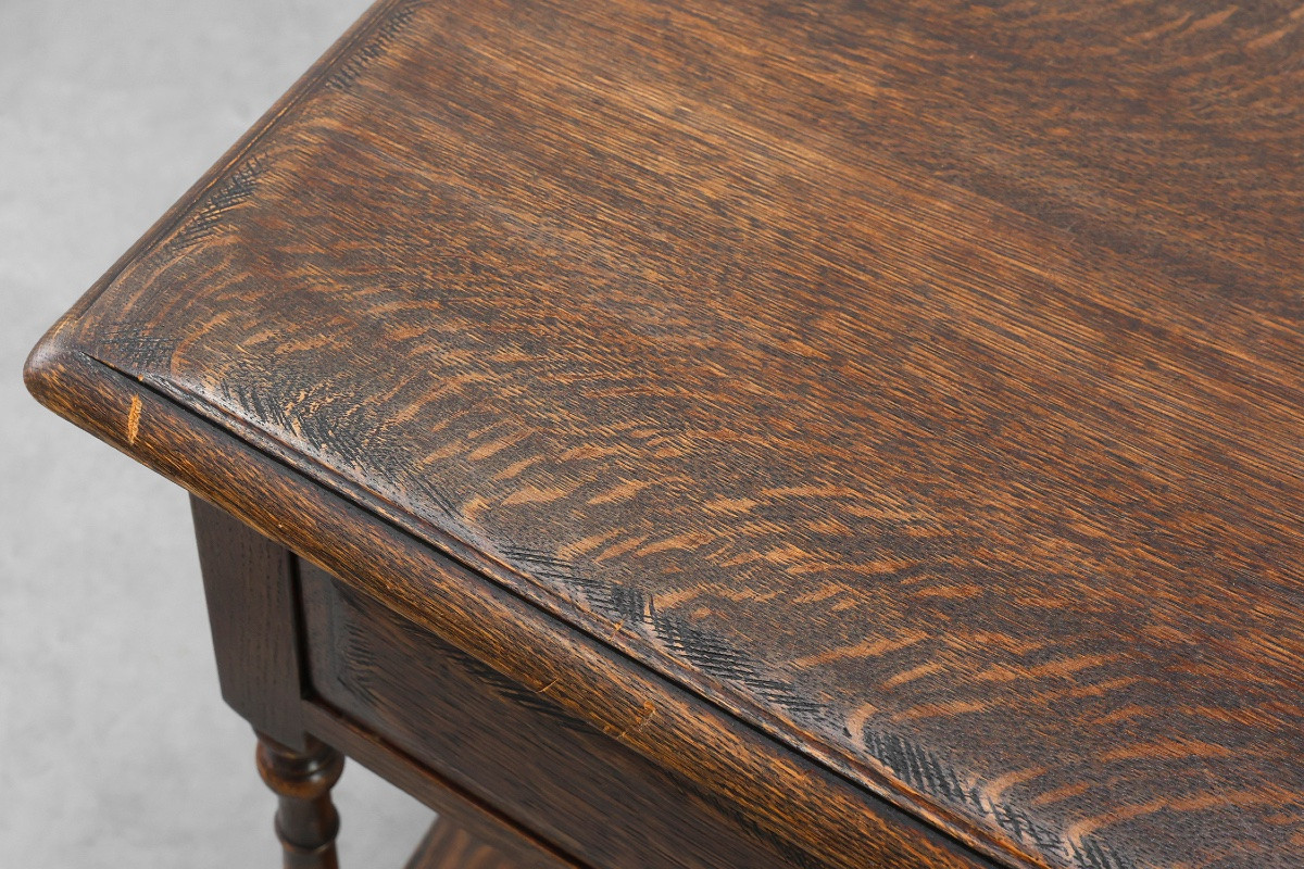Small Rustic Oak Chest Of Drawers Or Bedside Table, France, 19th Century-photo-4