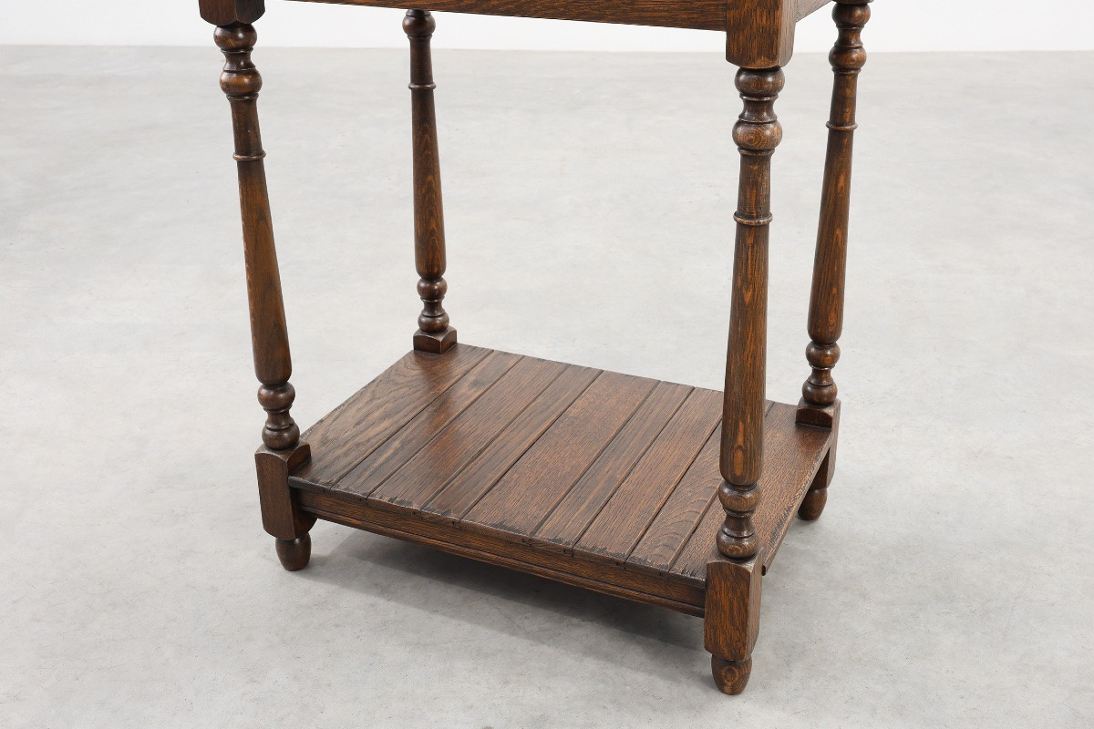 Small Rustic Oak Chest Of Drawers Or Bedside Table, France, 19th Century-photo-5