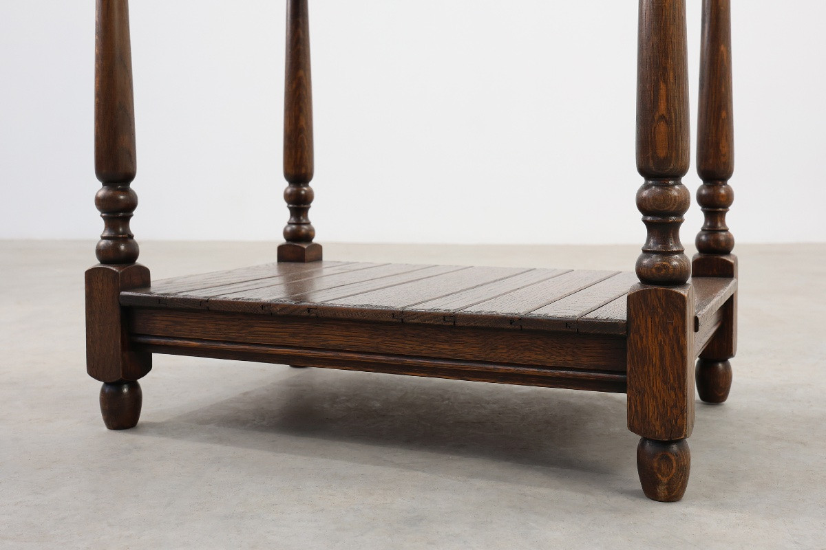 Small Rustic Oak Chest Of Drawers Or Bedside Table, France, 19th Century-photo-6